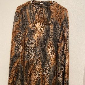 Plus Size Snake Print Bodycon Dress 2xl